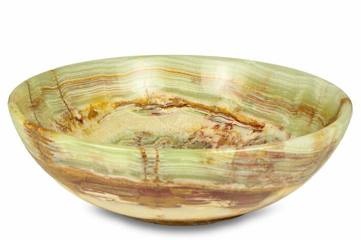 Polished Green Banded Calcite Bowl - Pakistan #301316